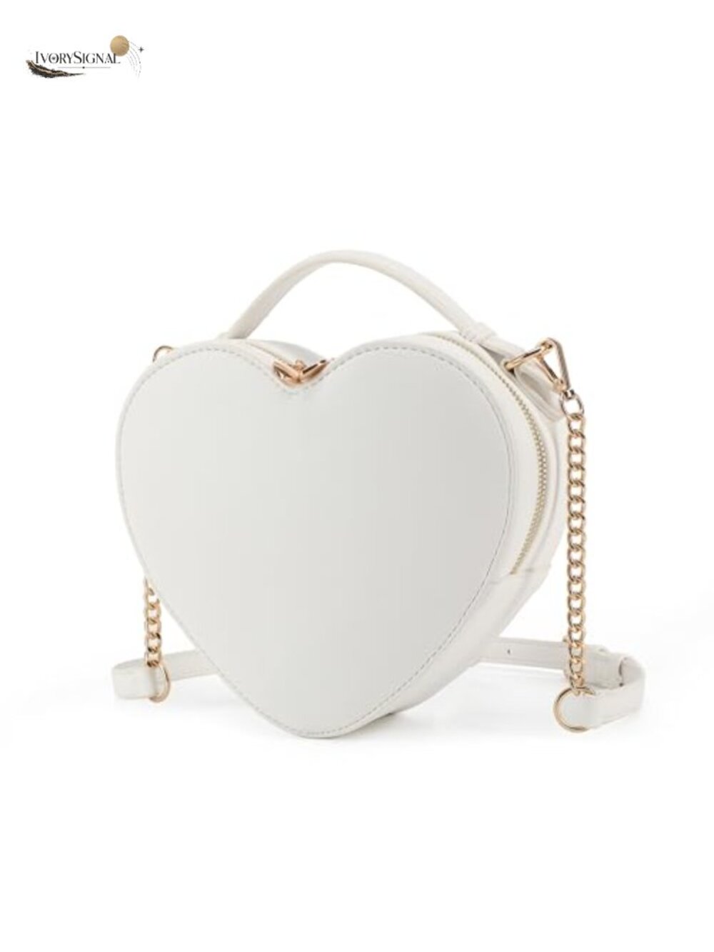 Heart Shaped PU Leather Crossbody Bag, Zip-Around Shoulder Handbag for Women